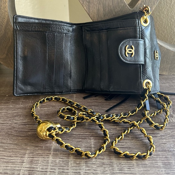 🖤⚜️Chanel Mini Wallet Pearl Crush Chain Quilted Crossbody Micro - Picture 9 of 15